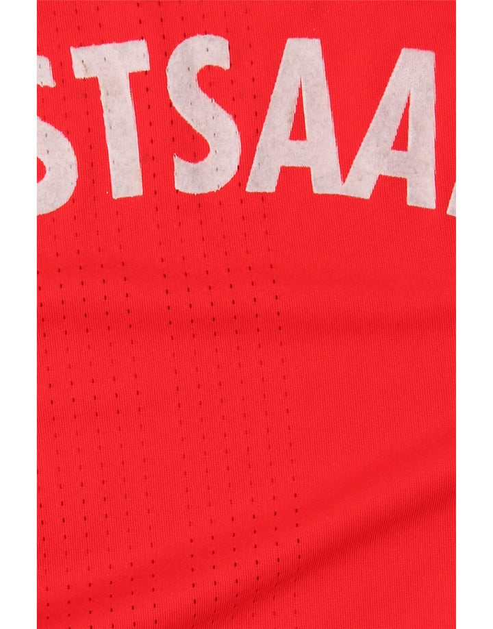 Adidas Maglietta grafica da uomo a maniche lunghe in poliestere rosso medio