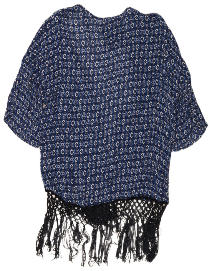 Top cardigan lungo da donna con maniche a 3/4 SUPERDRY UK 14 Paisley blu medio