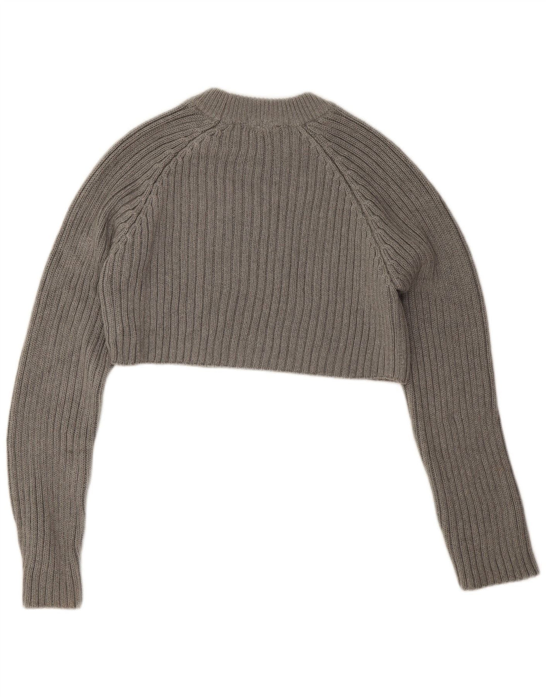 Maglione corto girocollo da donna Zara UK 14 Cotone grigio medio