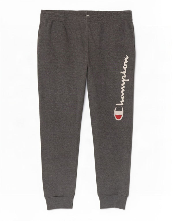 Pantaloni da tuta con grafica Champion da uomo, pantaloni da jogging, grandi, cotone grigio