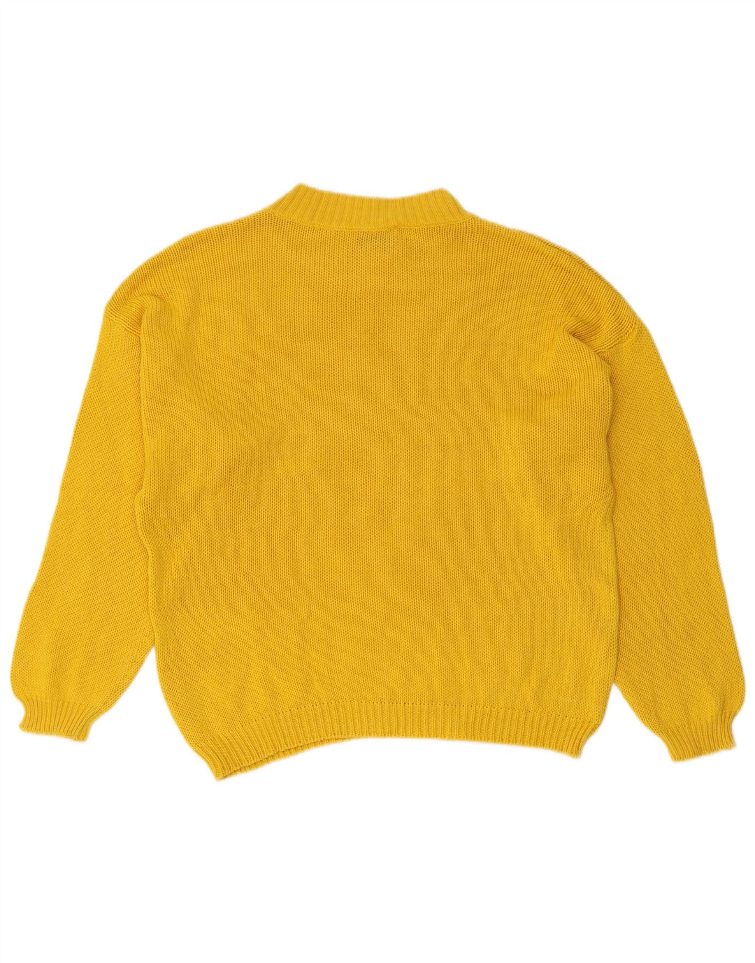 Maglione maglione a collo alto da donna STEFANEL UK 14 grande giallo