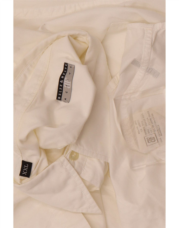 BELFE & BELFE Camicia a maniche corte da uomo 2XL Cotone bianco