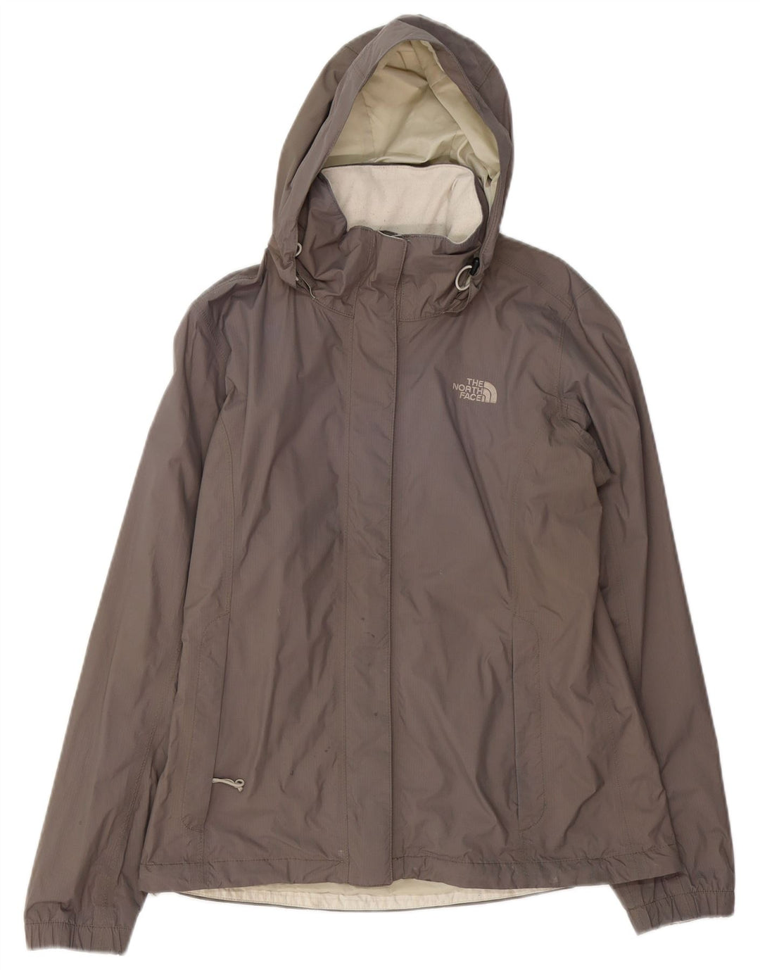 THE NORTH FACE Giacca antipioggia da donna Hyvent con cappuccio UK 14 Grigio medio