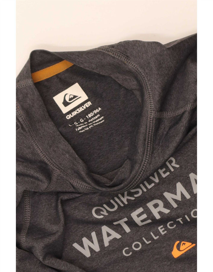 Quiksilver Maglietta grafica da uomo a maniche lunghe grande in poliestere grigio