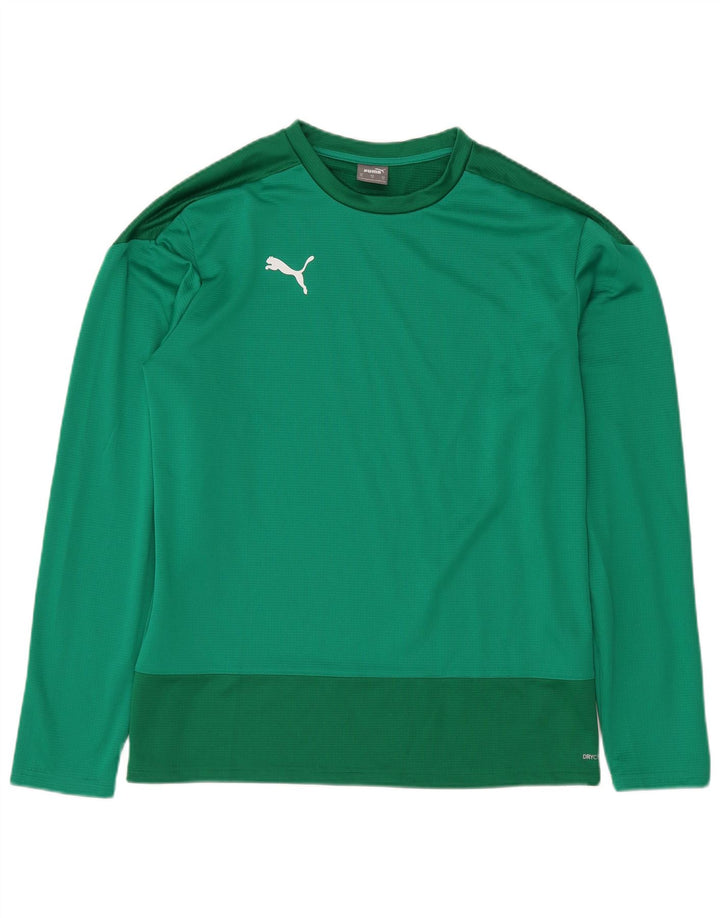 Maglia Puma da uomo a maniche lunghe XL verde in poliestere color block