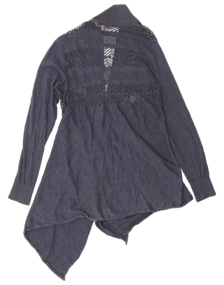 Maglione cardigan asimmetrico da donna Fat Face UK 10 piccolo cotone blu navy