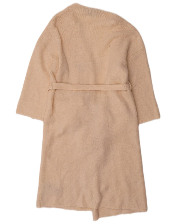 Maglione cardigan con maniche lunghe a 3/4 da donna Zara UK 10 piccolo Beige