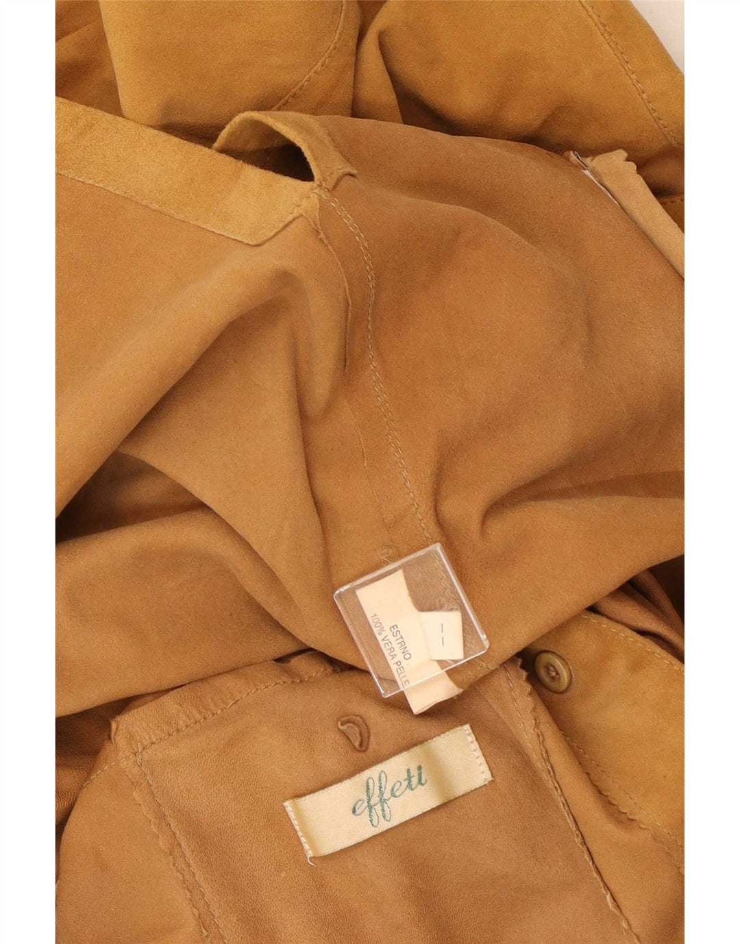Giacca Donna in Pelle Scamosciata Effeti IT 48 XL Pelle Beige