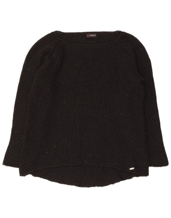 Maglione maglione con scollo a barca da donna Guess UK 12 medio nero