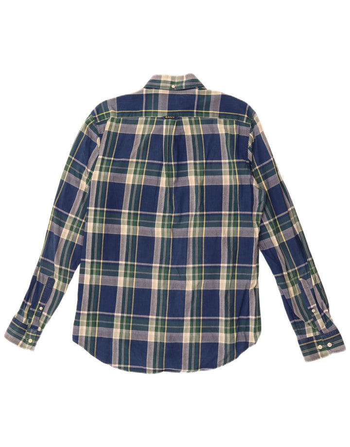 Gant Camicia da uomo vestibilità regolare in cotone a quadri blu navy medio