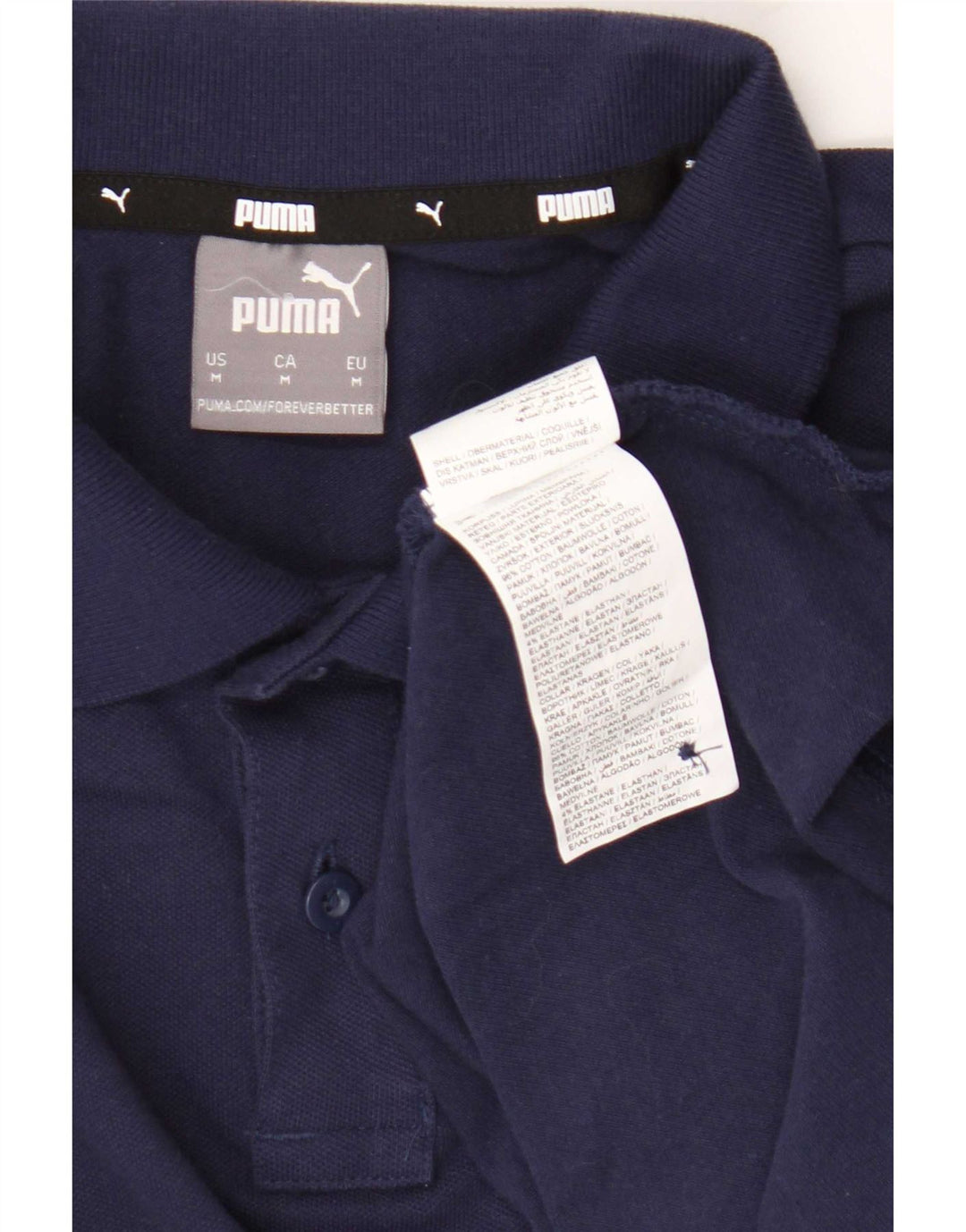 Polo Puma da uomo media in cotone blu navy