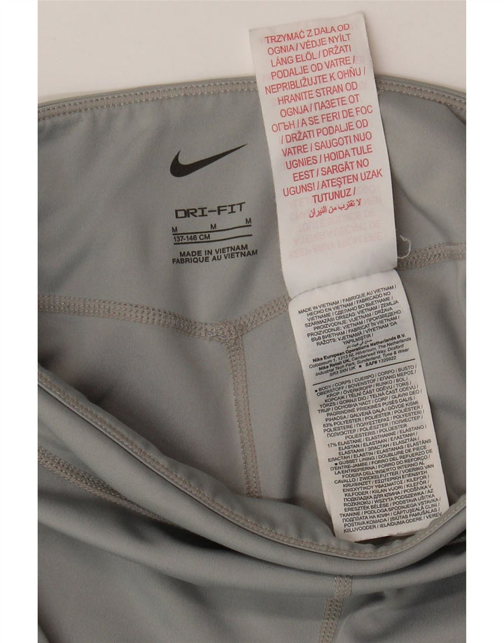 Leggings Dri Fit NIKE per ragazze 10-11 anni in poliestere color block grigio medio