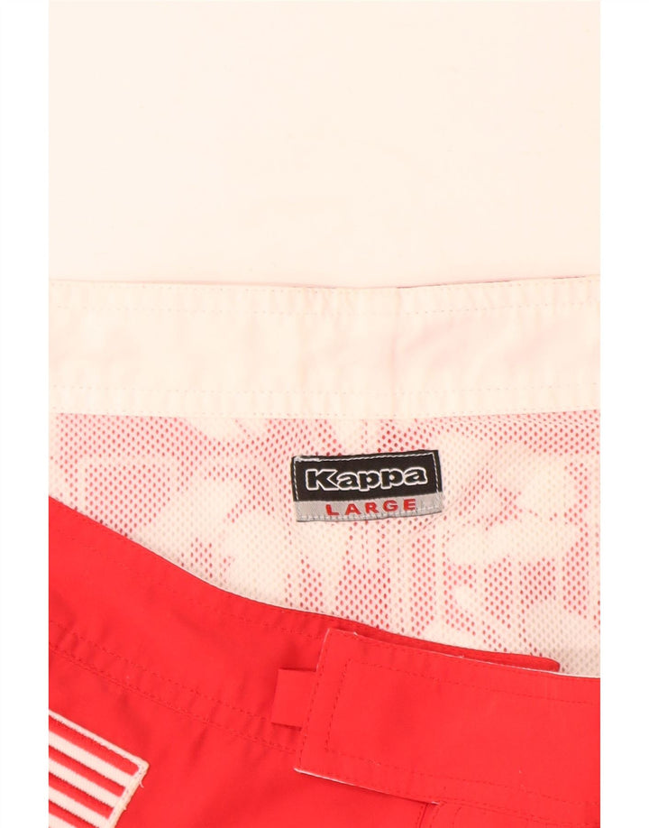 Pantaloncini da bagno grafici da uomo Kappa grandi in poliestere floreale rosso