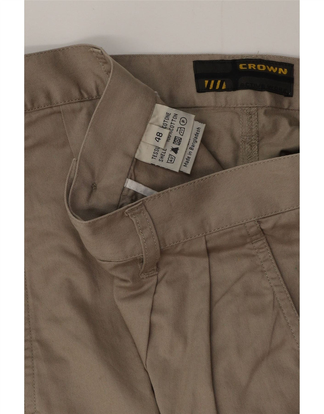 CROWN Pantaloncini chino con pegging da uomo IT 48 Medio W32 Cotone beige