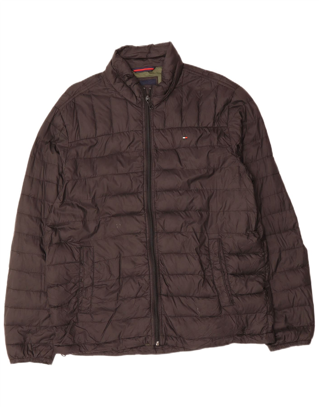 TOMMY HILFIGER Giacca imbottita da uomo UK 40 Large Nylon nero