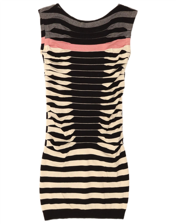Abito aderente senza maniche da donna Ted Baker taglia 2 piccolo a righe nere