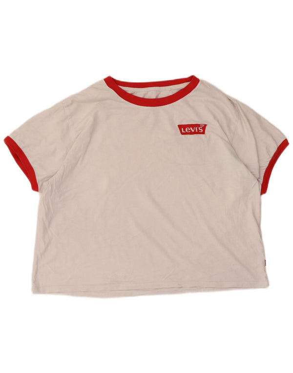 T-shirt corta da donna Levi's, vestibilità ampia, taglia UK 14, colore bianco medio
