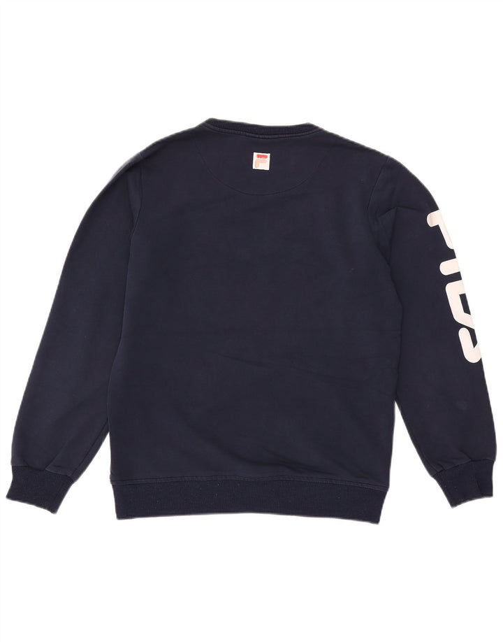 Felpa grafica da donna Fila Jumper UK 16 Large Blu Navy Poliestere