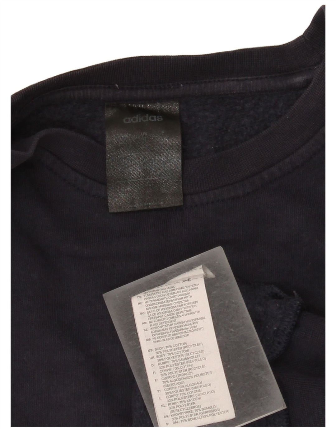 Felpa oversize da donna Adidas maglione UK 12/14 cotone blu navy medio