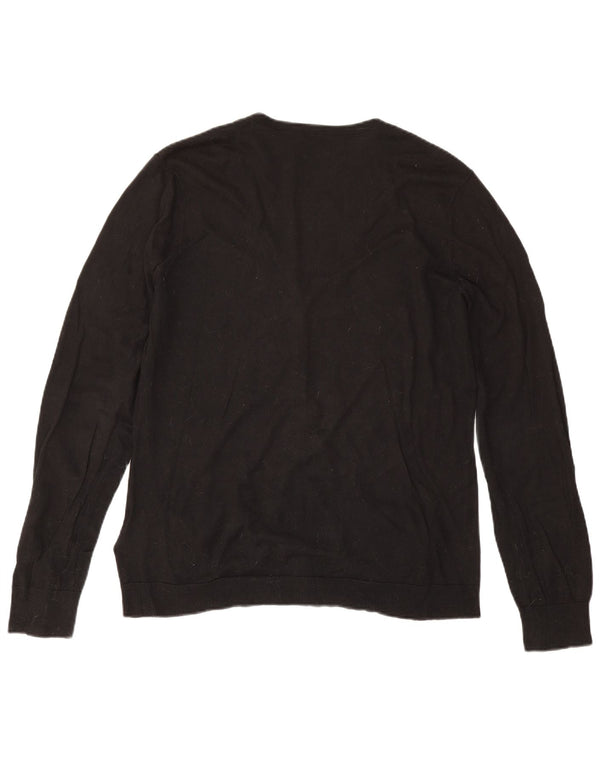 Maglione cardigan da donna Ralph Lauren UK 18 XL cotone nero