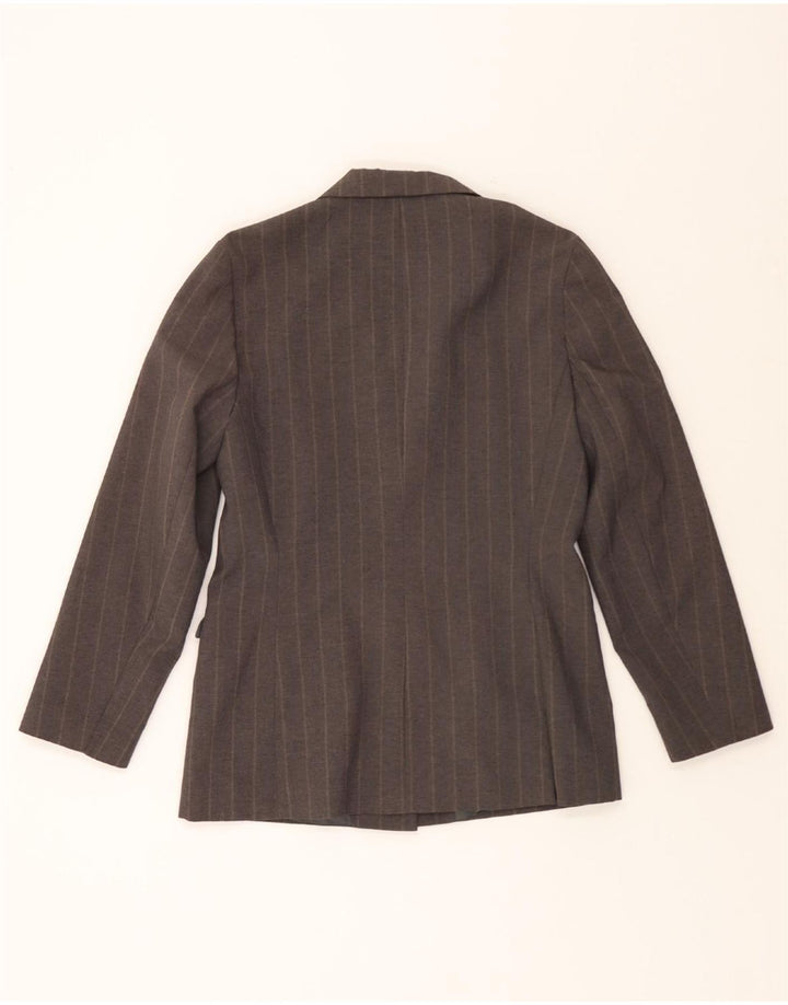ST. BERNARD Womens 2 Button Blazer Jacket UK 14 Medium Grey Pinstripe Vintage St. Bernard and Second-Hand St. Bernard from Messina Hembry 