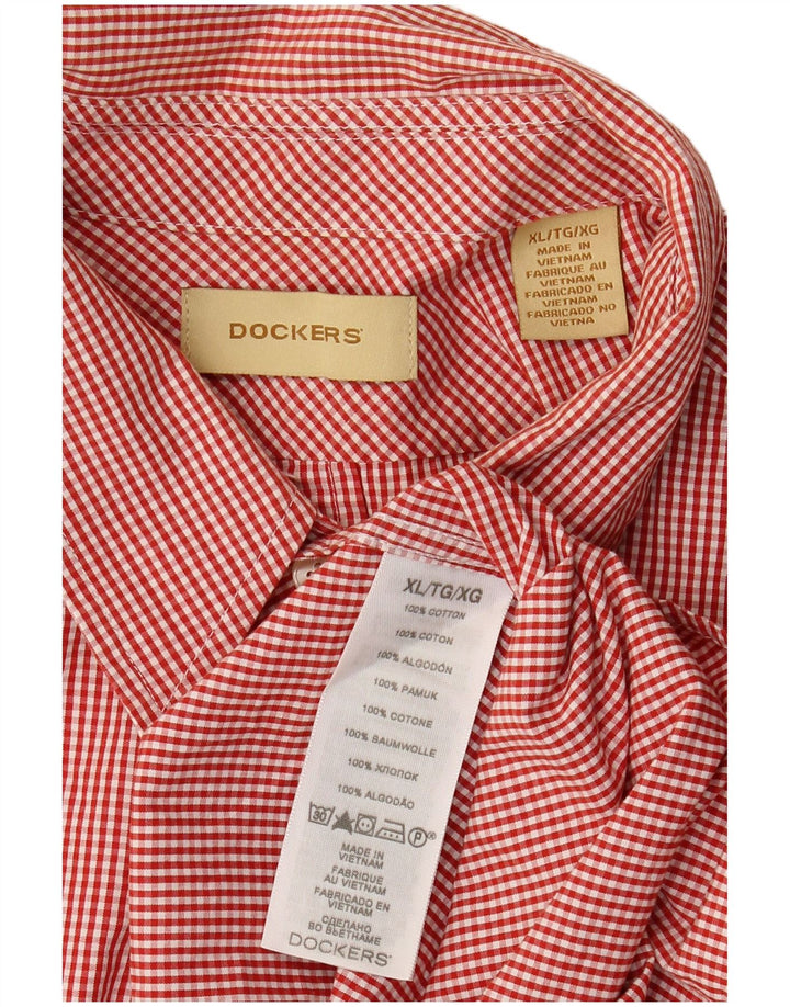 Camicia da uomo Dockers XL in cotone a quadretti rossi