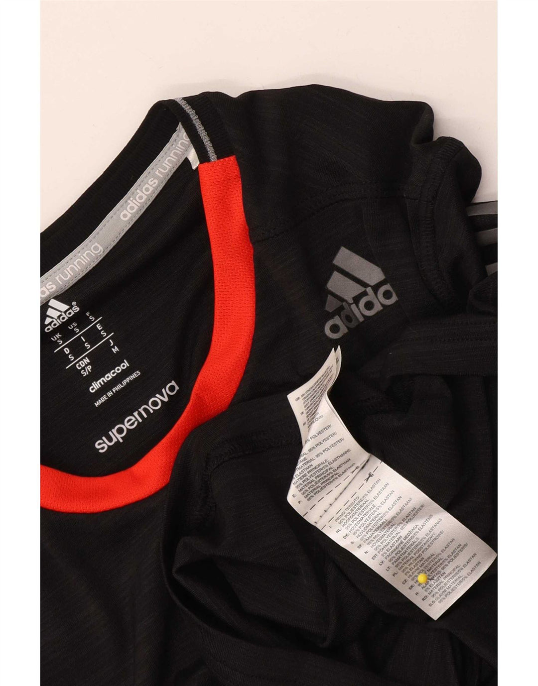 Adidas Uomo Climacool Top manica lunga piccolo nero Colourblock poliestere