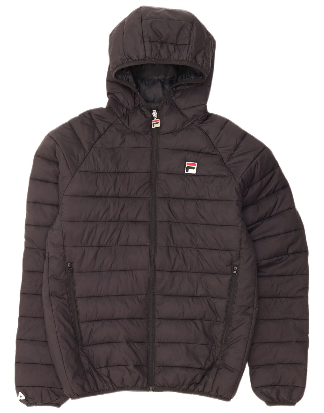 FILA Mens Hooded Padded Jacket UK 36 Small Black Nylon