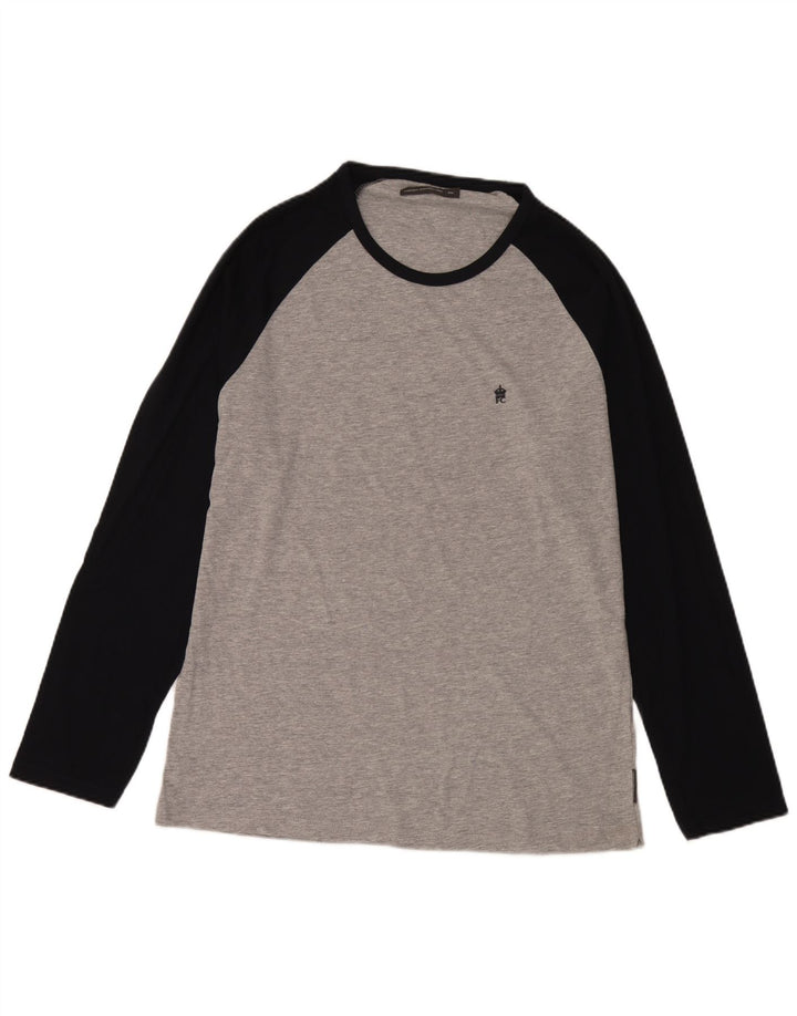 French Connection Maglia da uomo a maniche lunghe 2XL Cotone color block grigio
