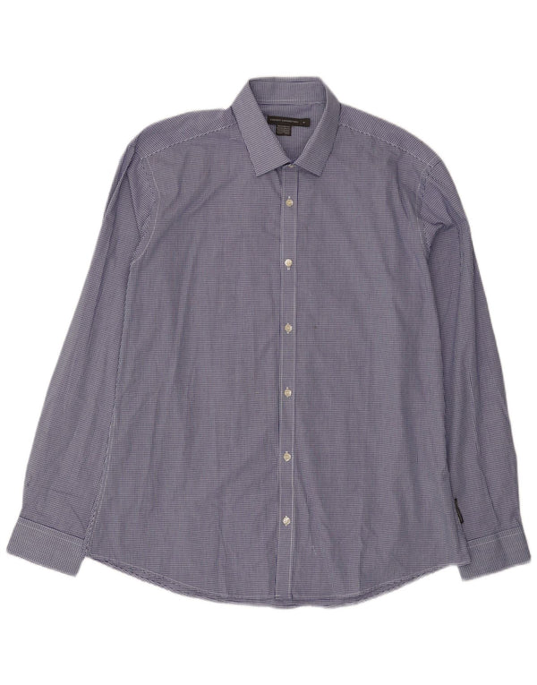 Camicia da uomo French Connection XL in cotone a quadretti blu
