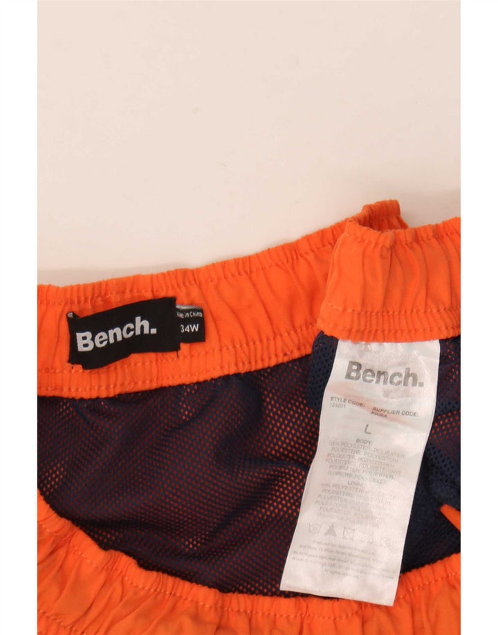 Pantaloncini da bagno grafici da uomo Bench grandi in poliestere arancione