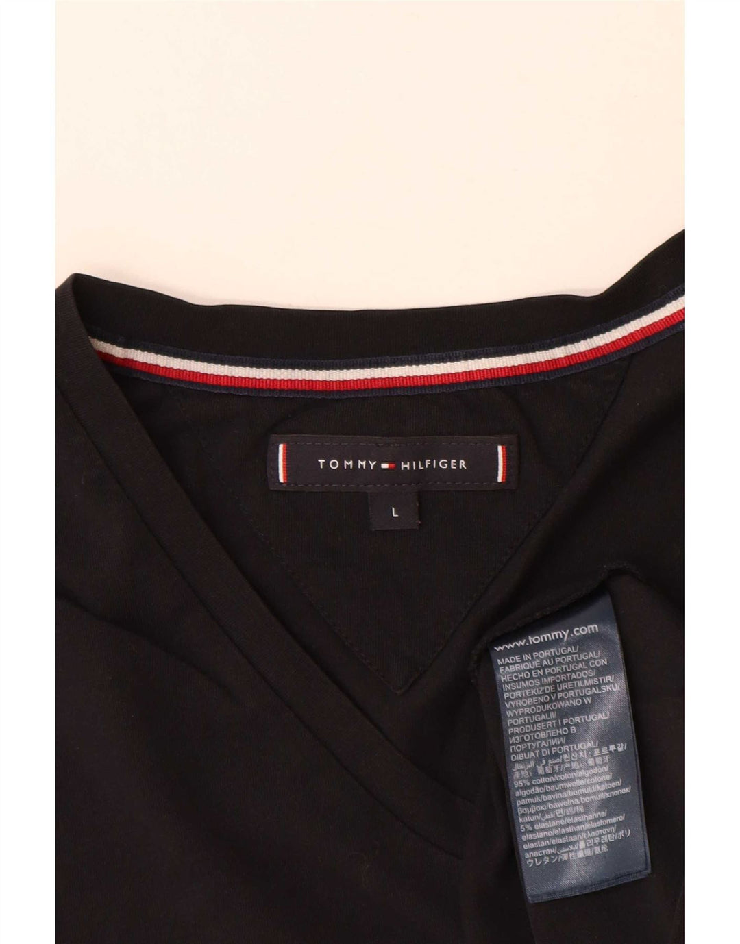 T-shirt da uomo Tommy Hilfiger Top grande in cotone nero