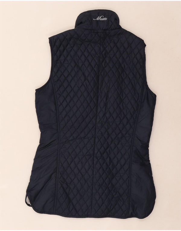 Musto Gilet trapuntato da donna firmato UK 8 piccolo in poliestere blu navy