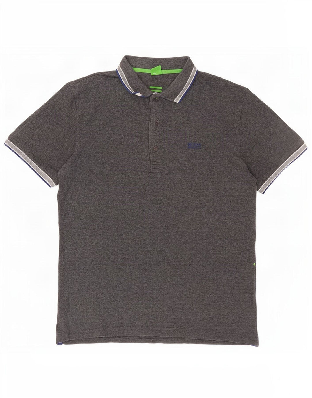 Polo da uomo Hugo Boss grande in cotone grigio