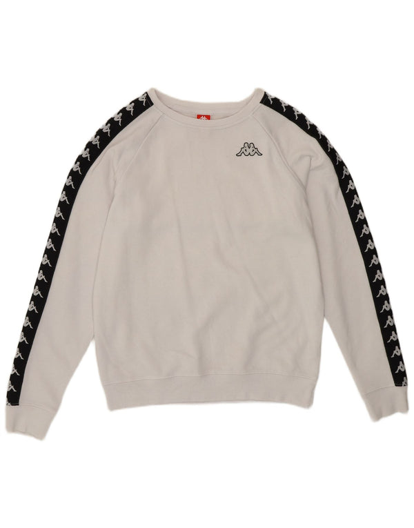 Felpa grafica da donna KAPPA Maglione UK 14 Medium White Colourblock