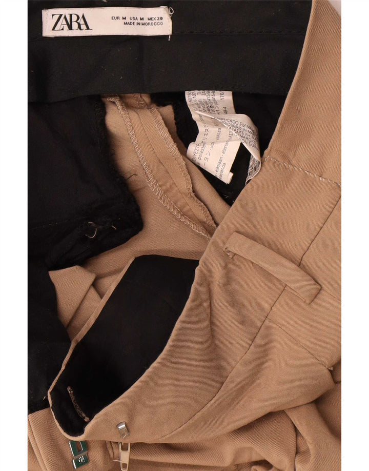 Pantaloni chino a gamba larga da donna Zara medi W28 L30 poliestere marrone