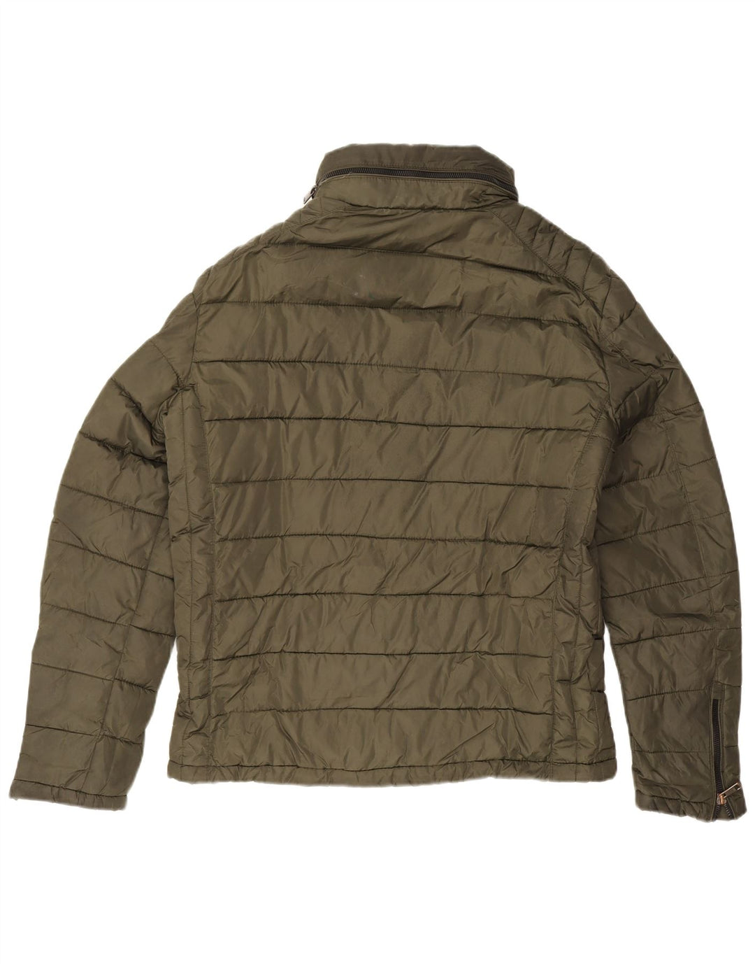 Giacca imbottita con cappuccio da uomo Zara UK 40 grande nylon kaki