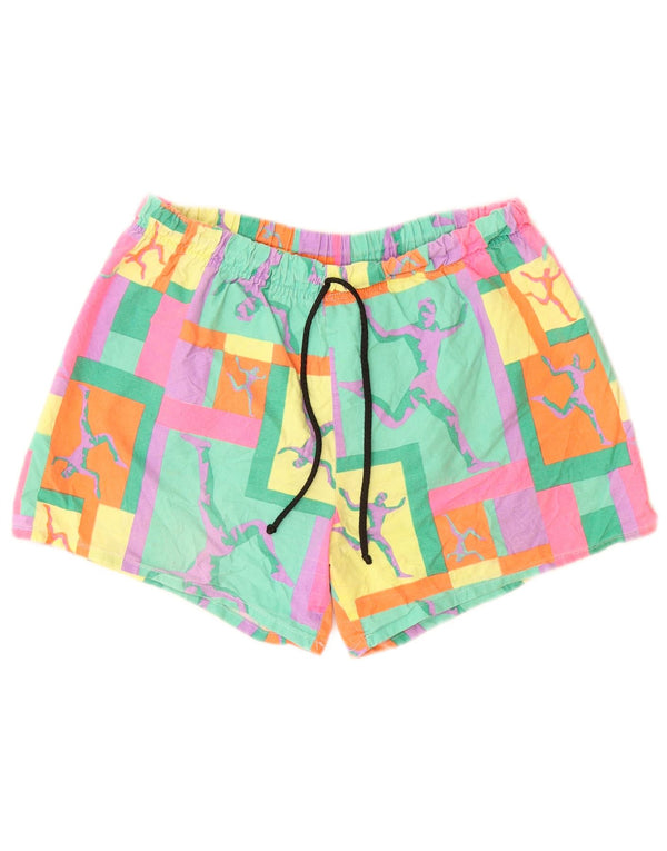 Pantaloncini da bagno grafici da donna VINTAGE UK 18 XL multicolore geometrico