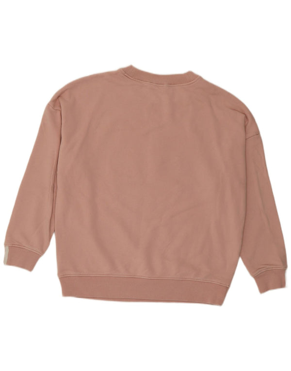 Felpa oversize con grafica da donna Adidas UK 8 Small Pink Cotton