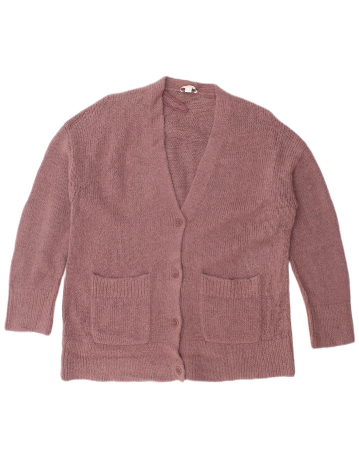 Maglione cardigan oversize da donna Cos UK 10 piccolo lana di alpaca rosa