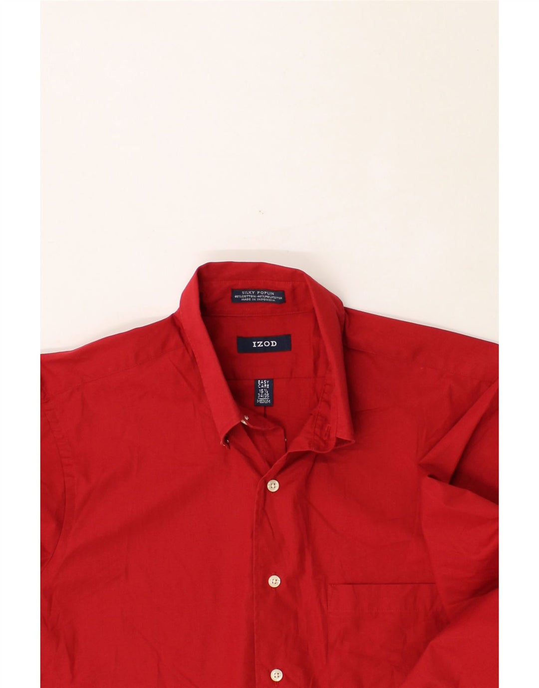 IZOD Mens Shirt Size 15 1/2 Medium Red Cotton Vintage Izod and Second-Hand Izod from Messina Hembry 