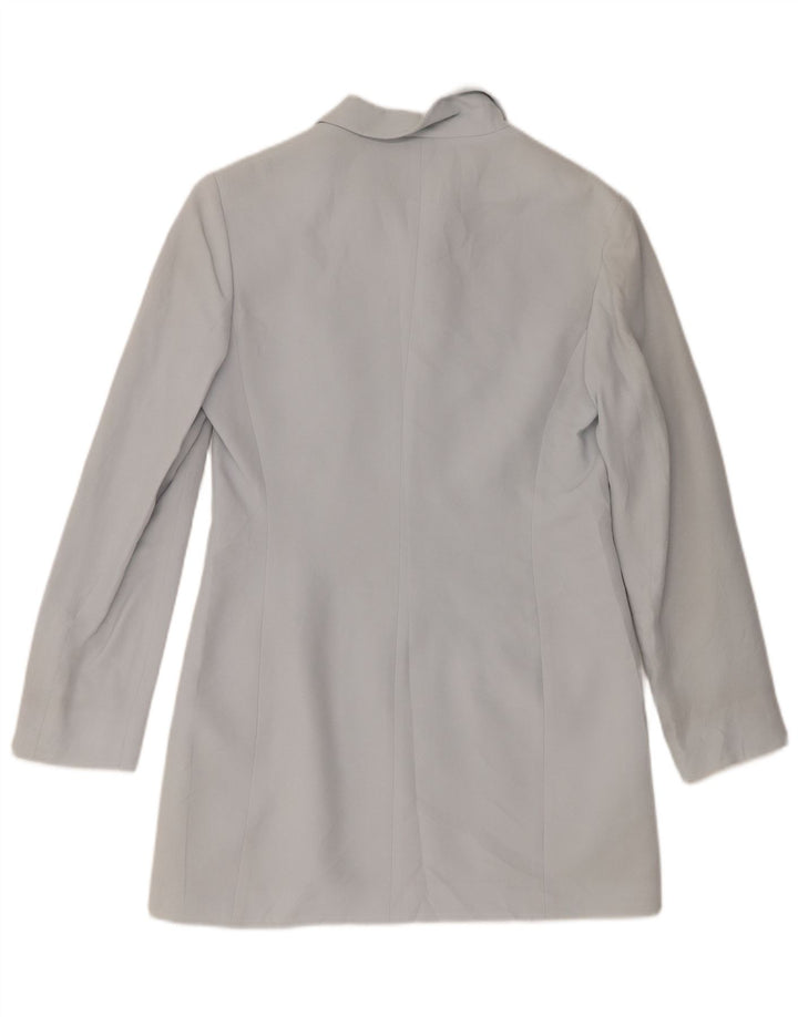 Giacca blazer lunga da donna a 4 bottoni Marella UK 10 Small Rayon blu