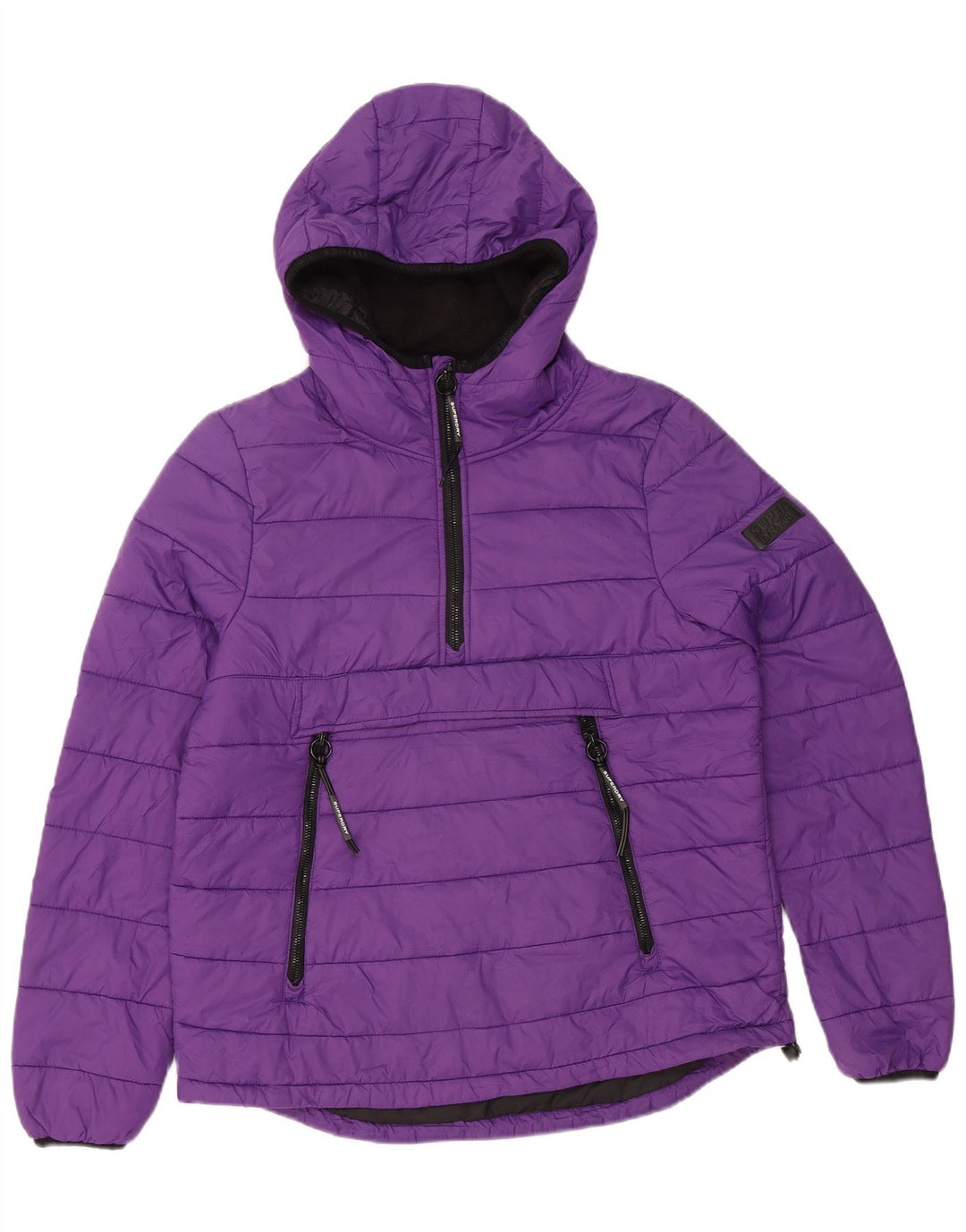 Giacca imbottita con cappuccio da donna SUPERDRY UK 12 Nylon viola medio