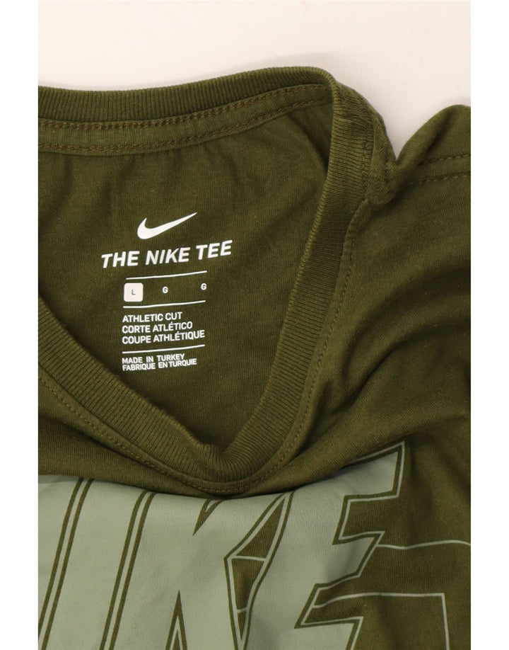 NIKE Mens Graphic T-Shirt Top Large Green Vintage Nike and Second-Hand Nike from Messina Hembry 