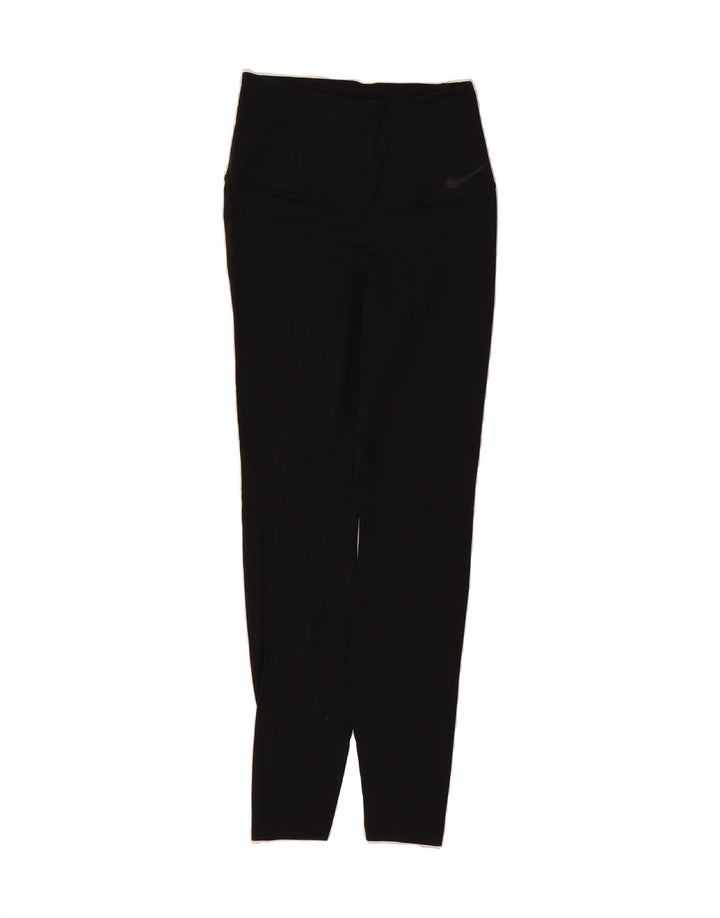 NIKE Womens Dri Fit Leggings UK 10 Small Black Polyester Vintage Nike and Second-Hand Nike from Messina Hembry 