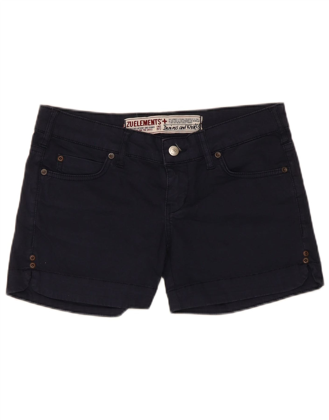 Pantaloncini casual da donna Zu Elements W27 piccoli in cotone blu navy