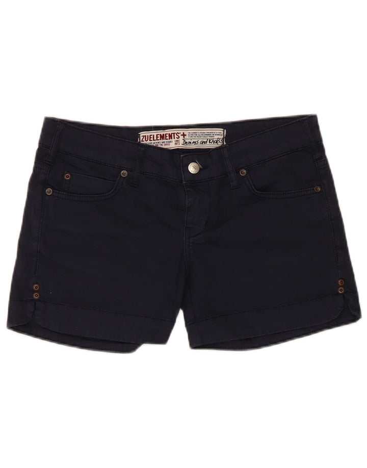 Pantaloncini casual da donna Zu Elements W27 piccoli in cotone blu navy