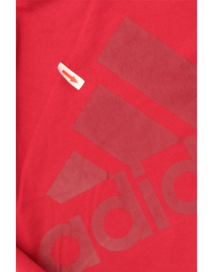 T-shirt grafica da uomo Adidas Top in cotone bordeaux medio
