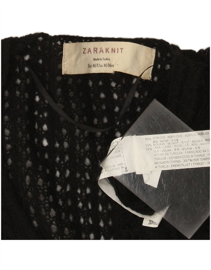 Maglione Zara da donna con scollo a V UK 12 medio nero acrilico