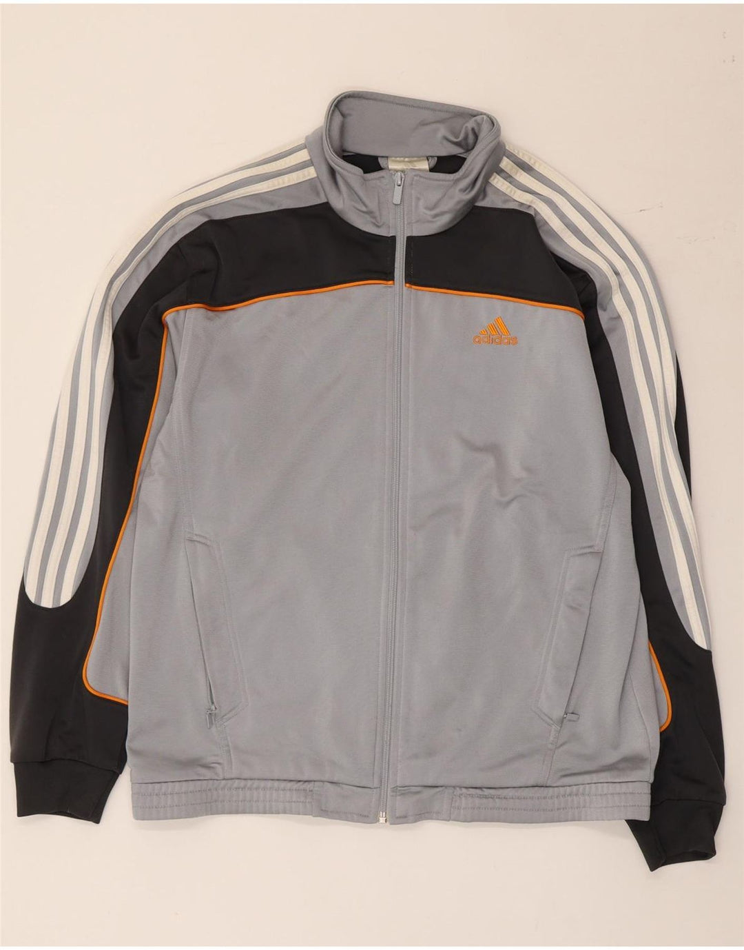 Giacca da ginnastica da uomo Adidas Top Giacca in poliestere color block grigio medio